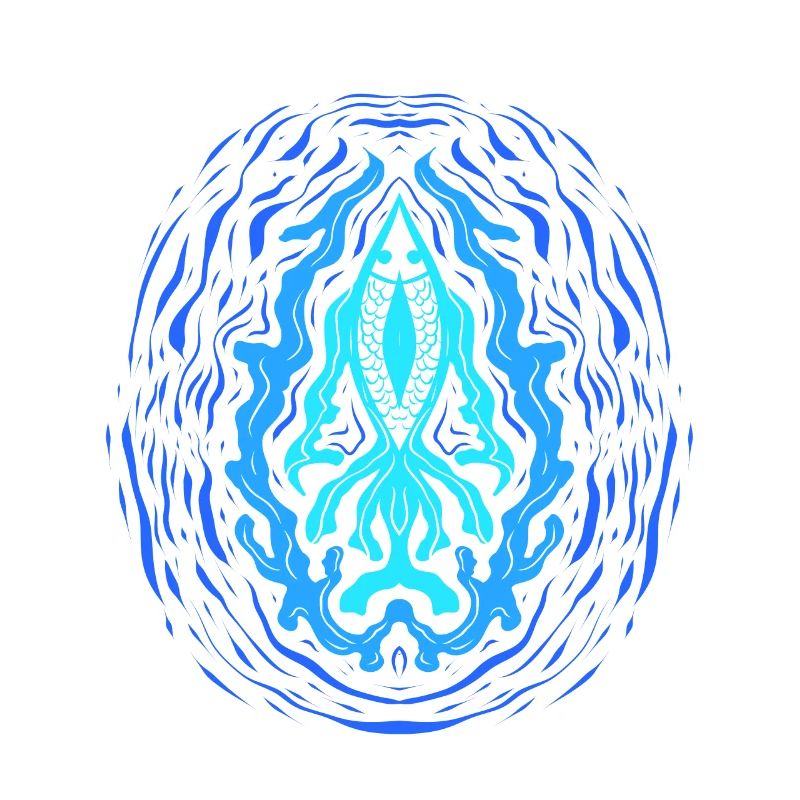 "AQUA" ~ Psychedelic Fish Pattern