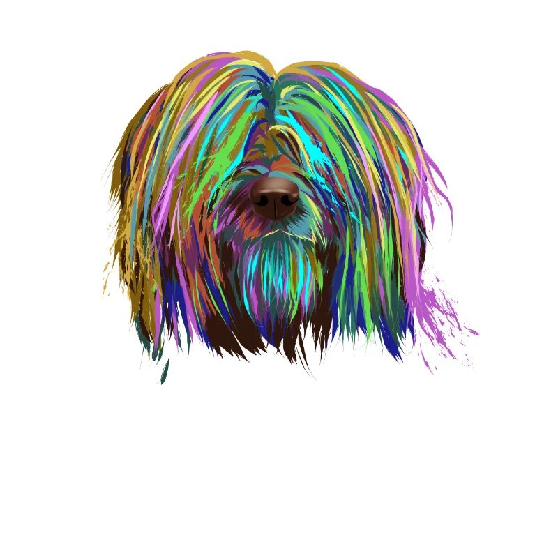Farbiger Briard Hund