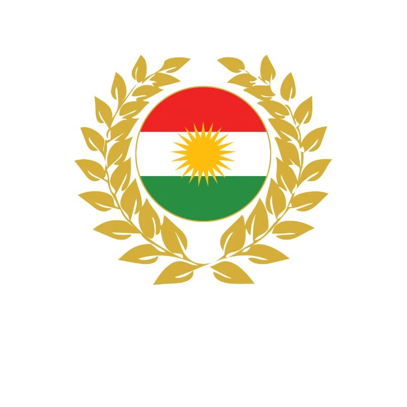 Couronne de laurier bannière drapeau kurde kurde kurde