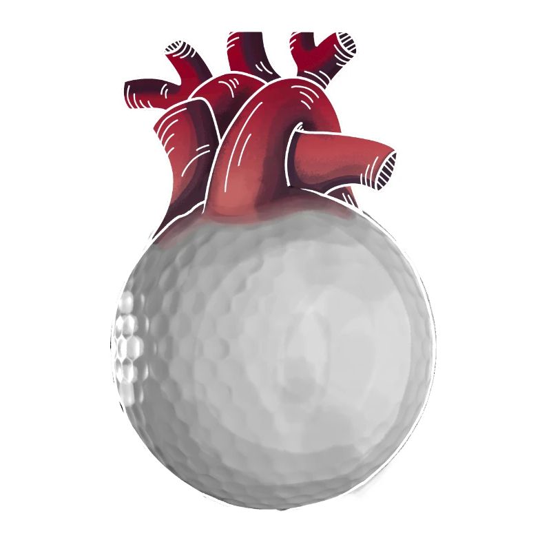 Golfspiller hjerte sjov golfbold golf gave
