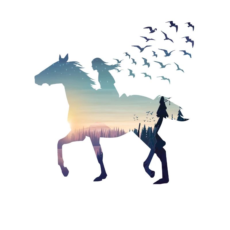 Damen Pferde Silhouette