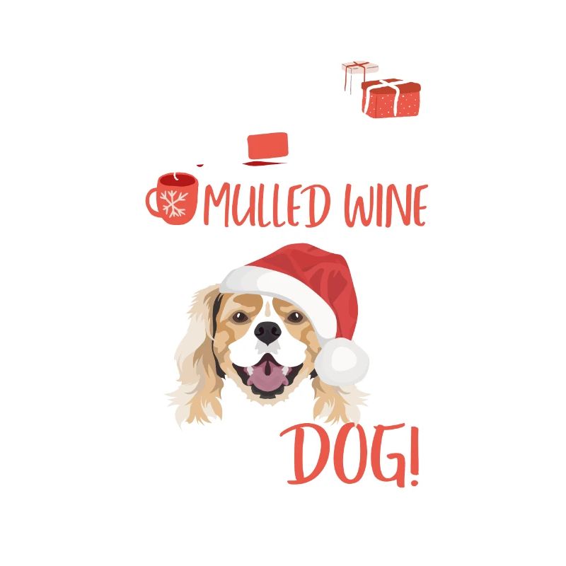 King Charles Spaniel Vin chaud Noël