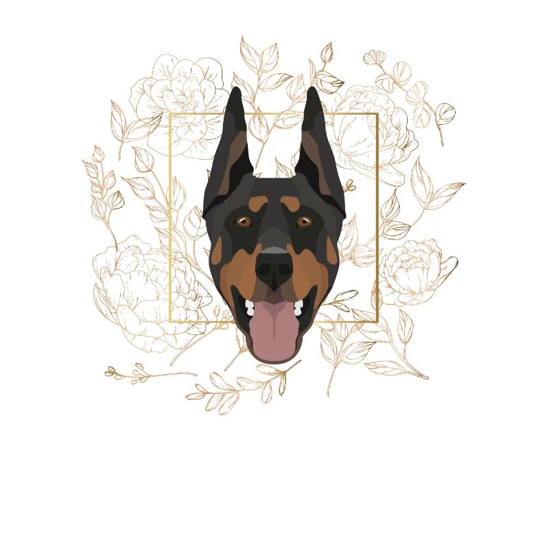 Goldener Hund Dobermann