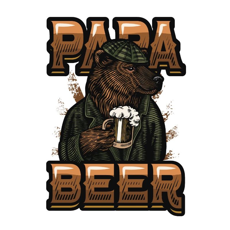 Daddy beer, teddy bear drinks beer