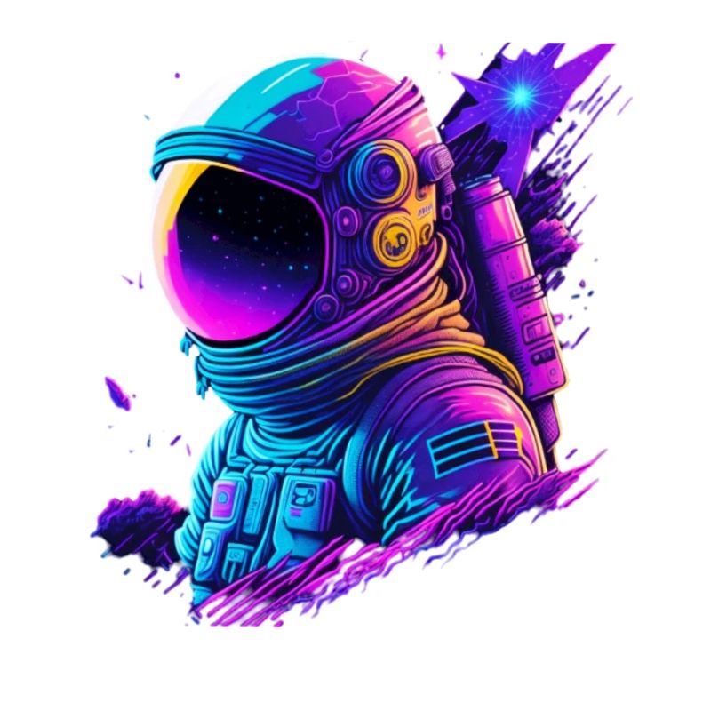 Synthwave Astronaut Space Explorer