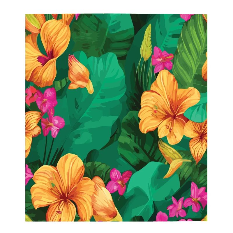 Jungle Pattern Tropical Pattern Rainforest Flowers