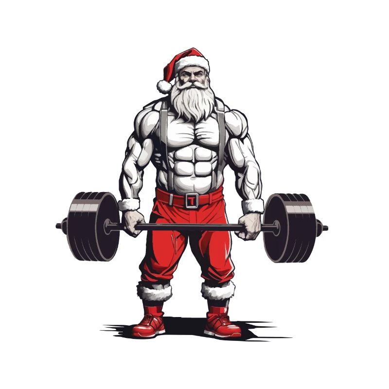Conception de musculation de soulevé de terre de Noël drôle