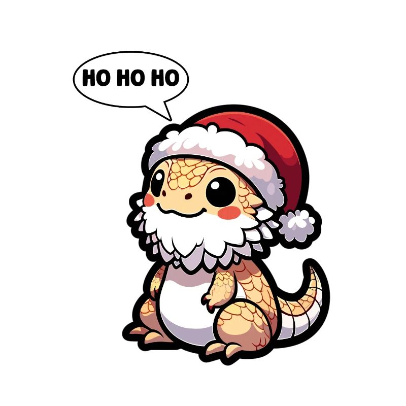 Cute Bearded Dragon Christmas Lizard Gecko