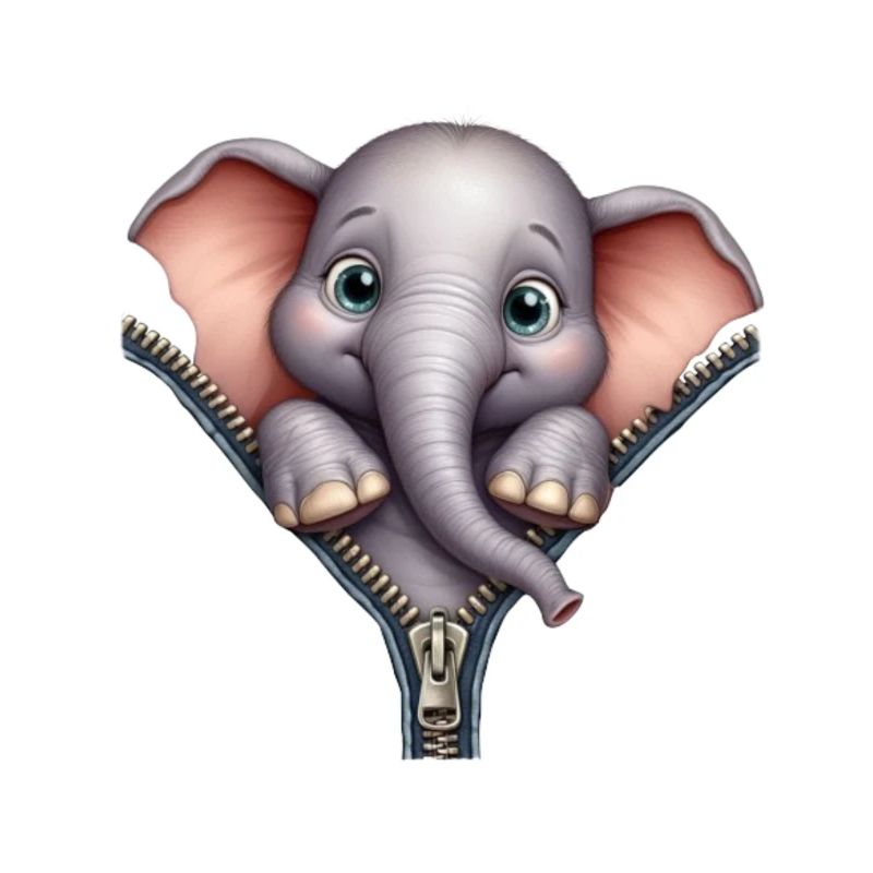 Elefant mit Reißverschluss
