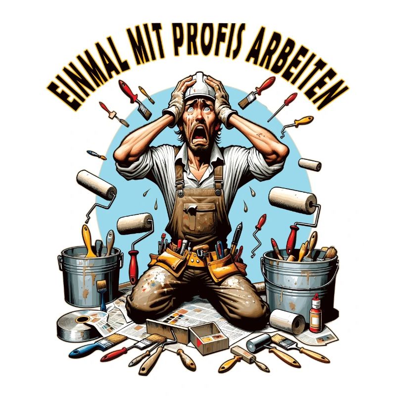 Working with professionals, funny master painter