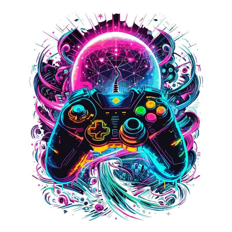 Synthwave Cyberpunk Gaming Controller