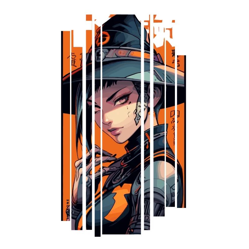 Orange Geometric Witch