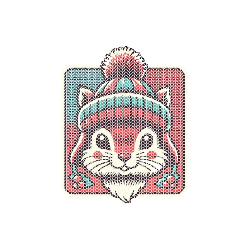 Winter squirrel with hat and pattern