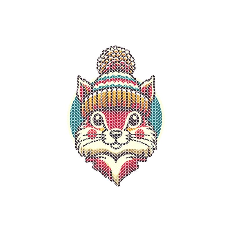 Winter knitting style squirrel with hat