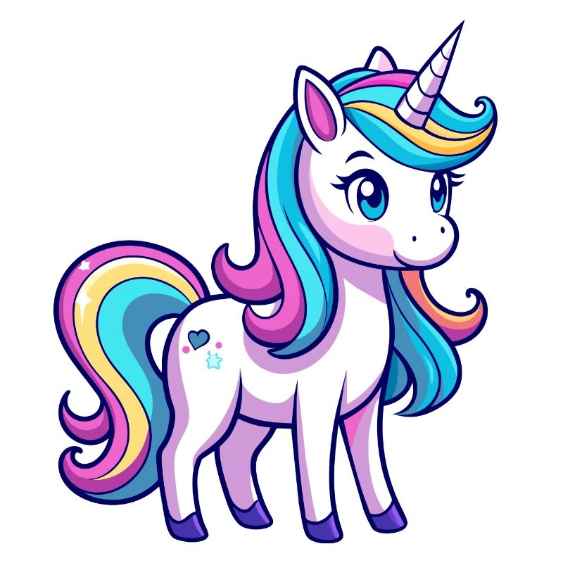Süßes Regenbogen-Einhorn