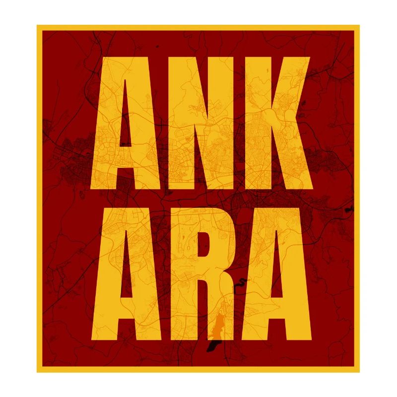 Ankara Großbuchstaben Gelb Rot