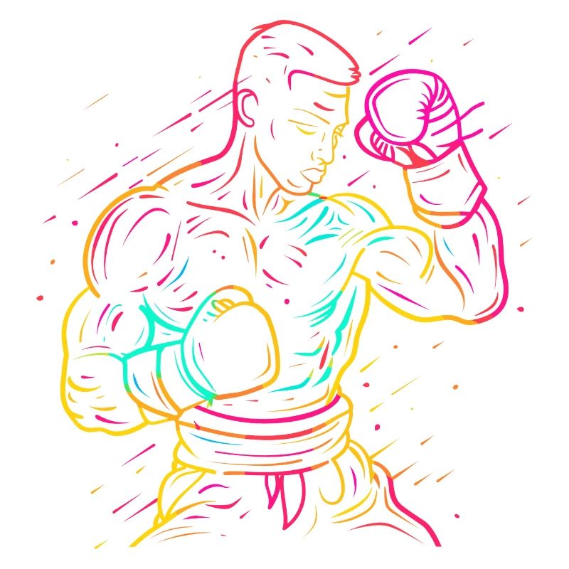 Kickboxer Zeichnung 80er Look