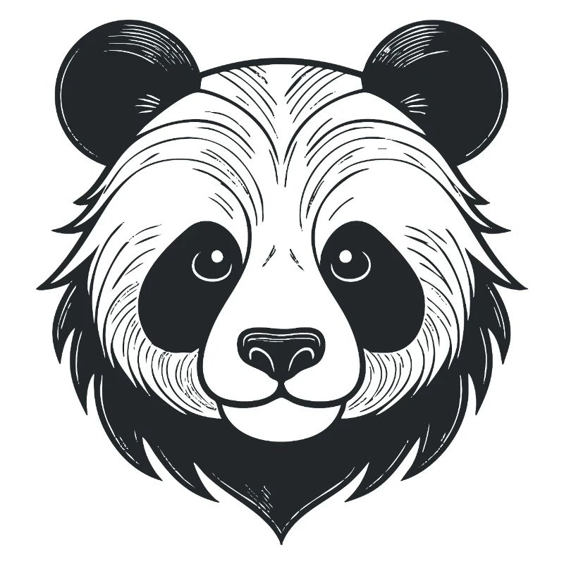 Panda illustration with playful expression