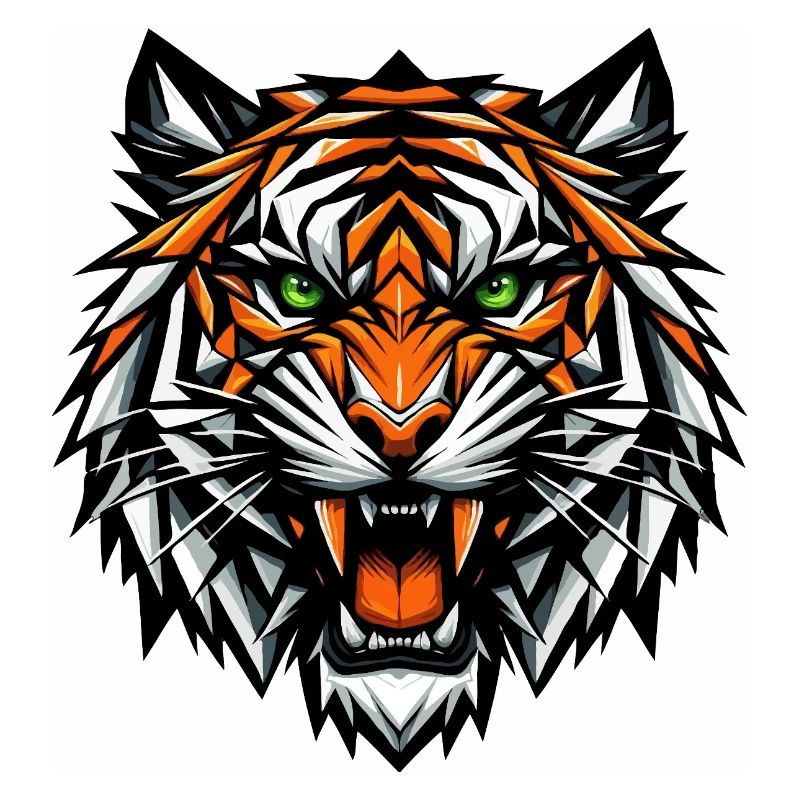 Brüllender Tigerkopf