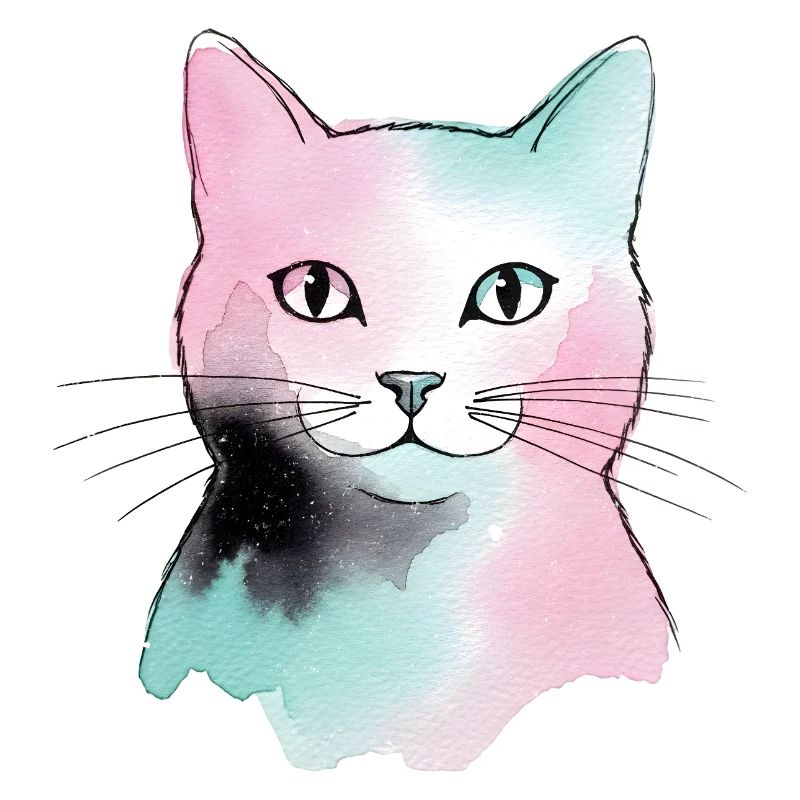 Pastellkatze Wasserfarben