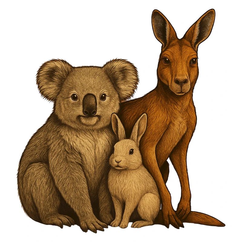 Koala Känguru Kaninchen