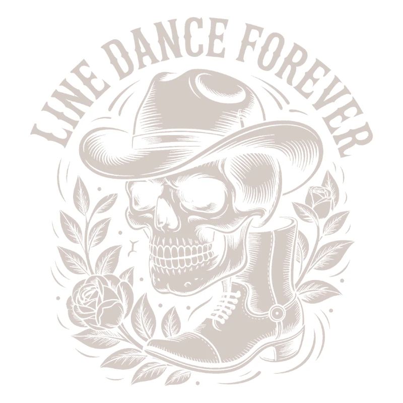 Skull with Cowboy Hat Line Dance Forever