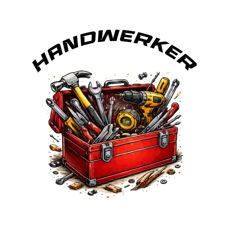 Handerker Werkzeugkiste Cartoon