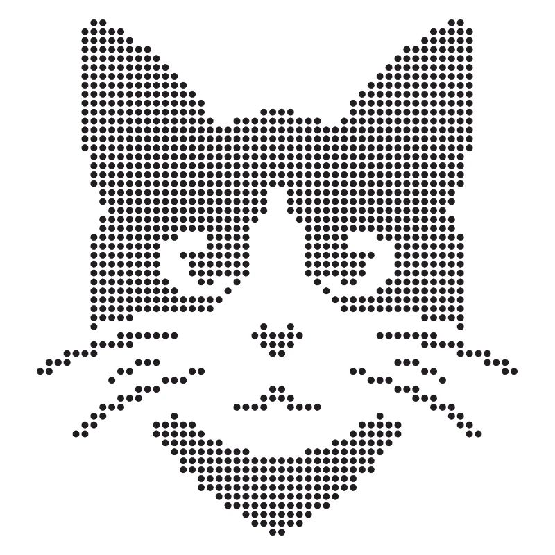 Gepunktete Katzengesicht-Silhouette