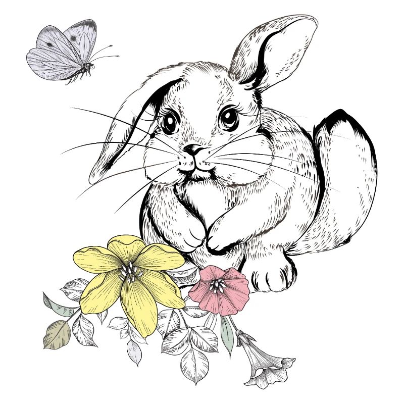 Hase in einer Blumenwiese