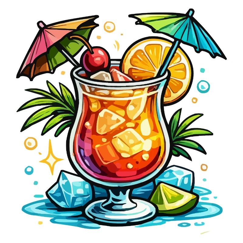 Tropischer Cocktail Popart
