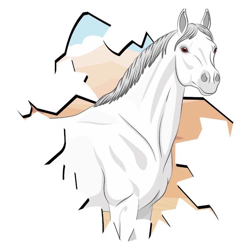 La tête d'un cheval Abbayan devant un désert