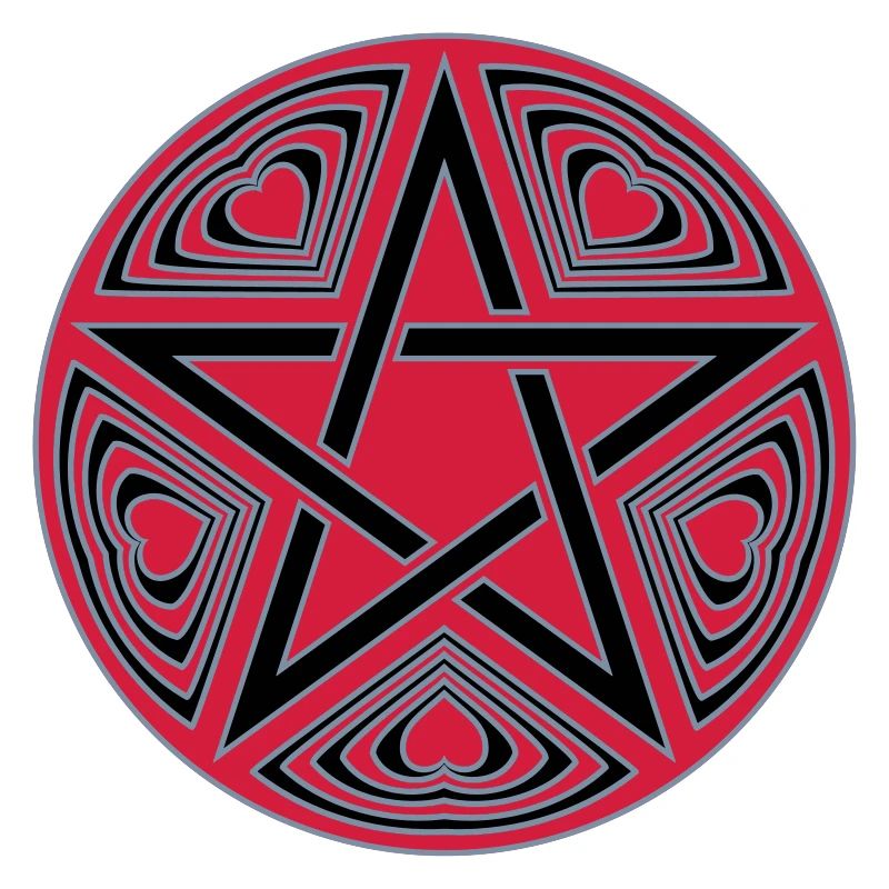 Pentagram heart pattern vector good color selectable