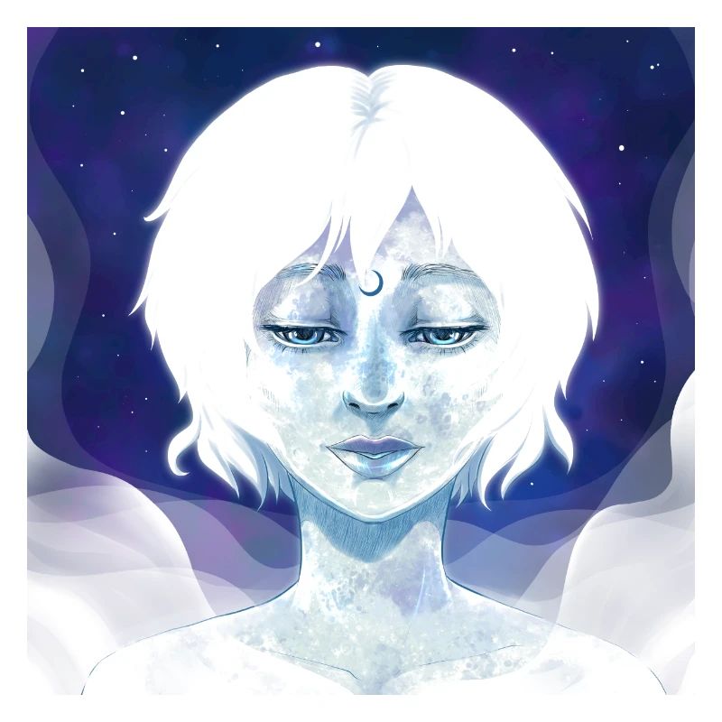 Mond Mädchen Illustration