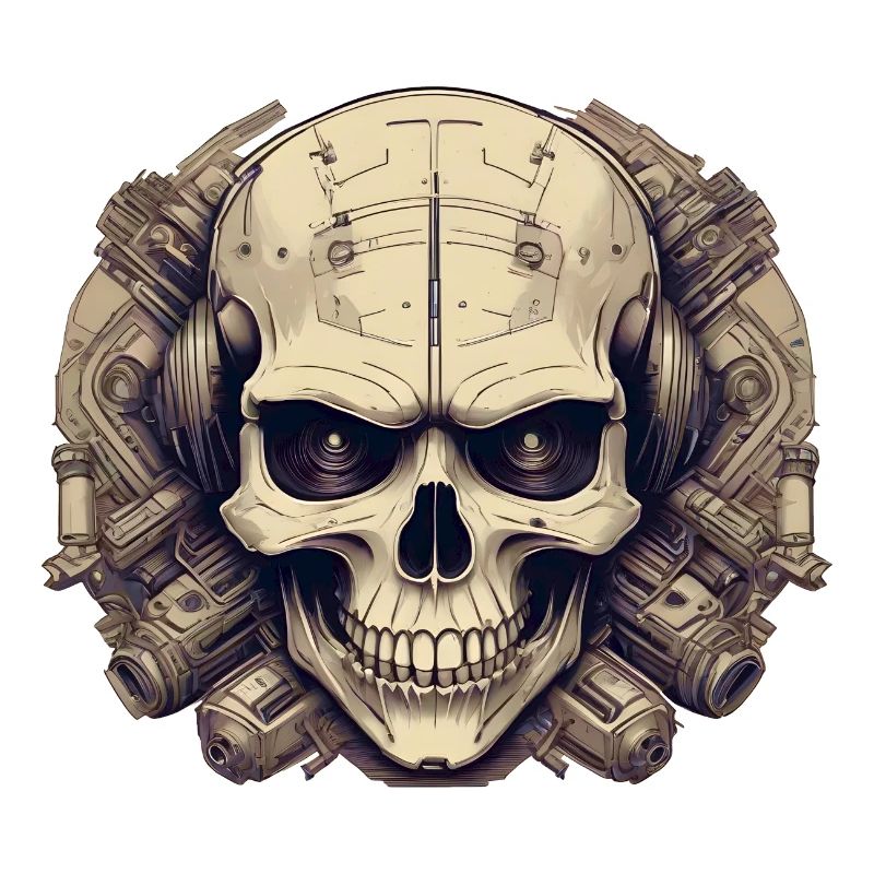 Bionic Schädel - Comic-Stil Logo