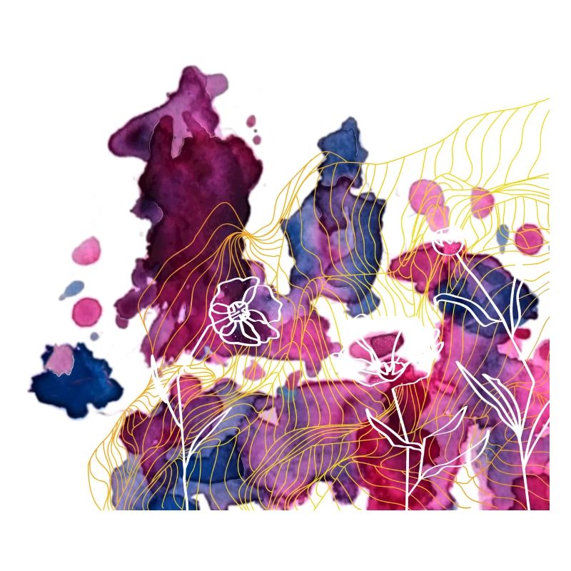 Watercolor pattern with flower
