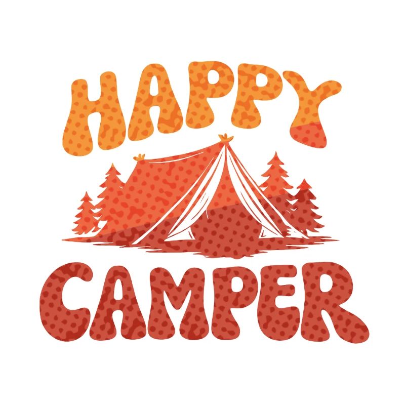 Fröhlicher Camper Lager-Print