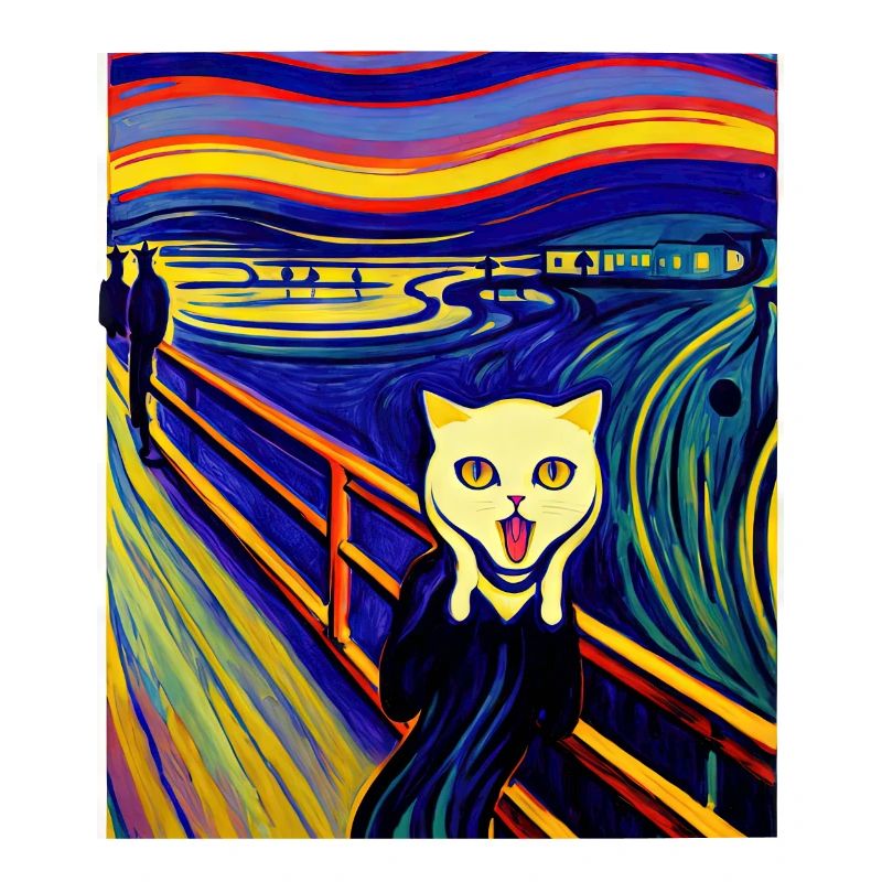 Impressionistic Funny Cat Screaming Impressionism