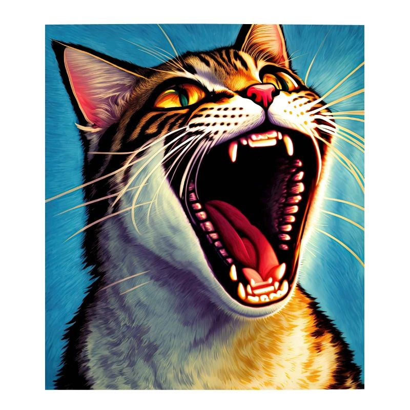 Impressionniste Chat Drôle Criant Impressionnisme