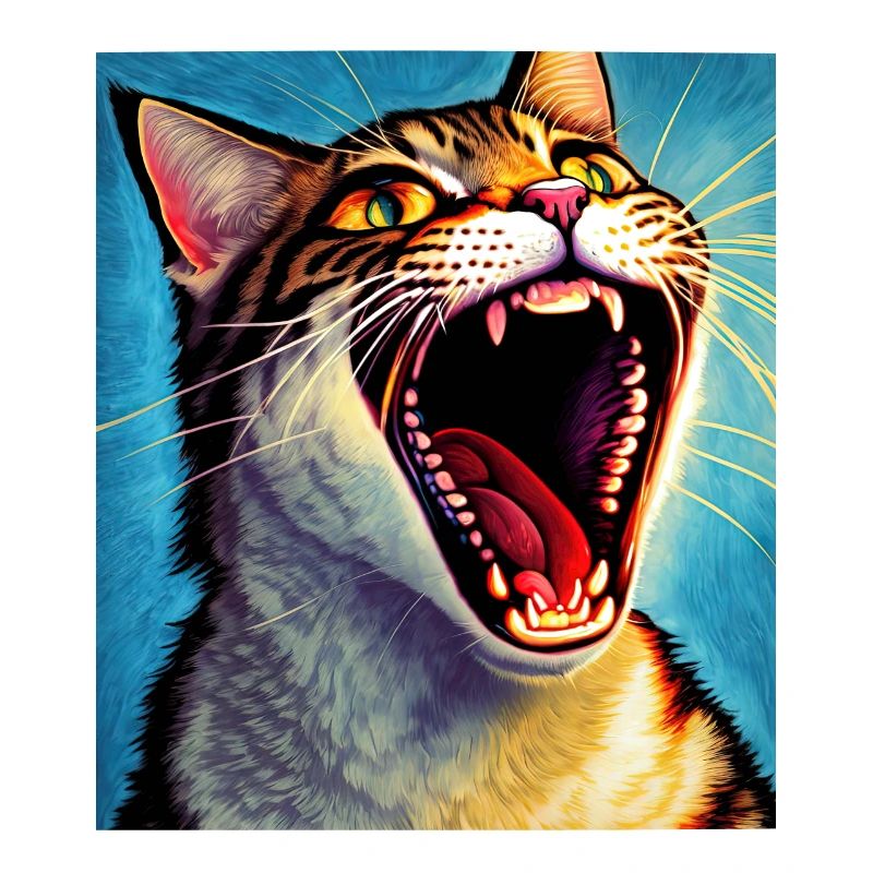 Impressionistic Funny Cat Screaming Impressionism