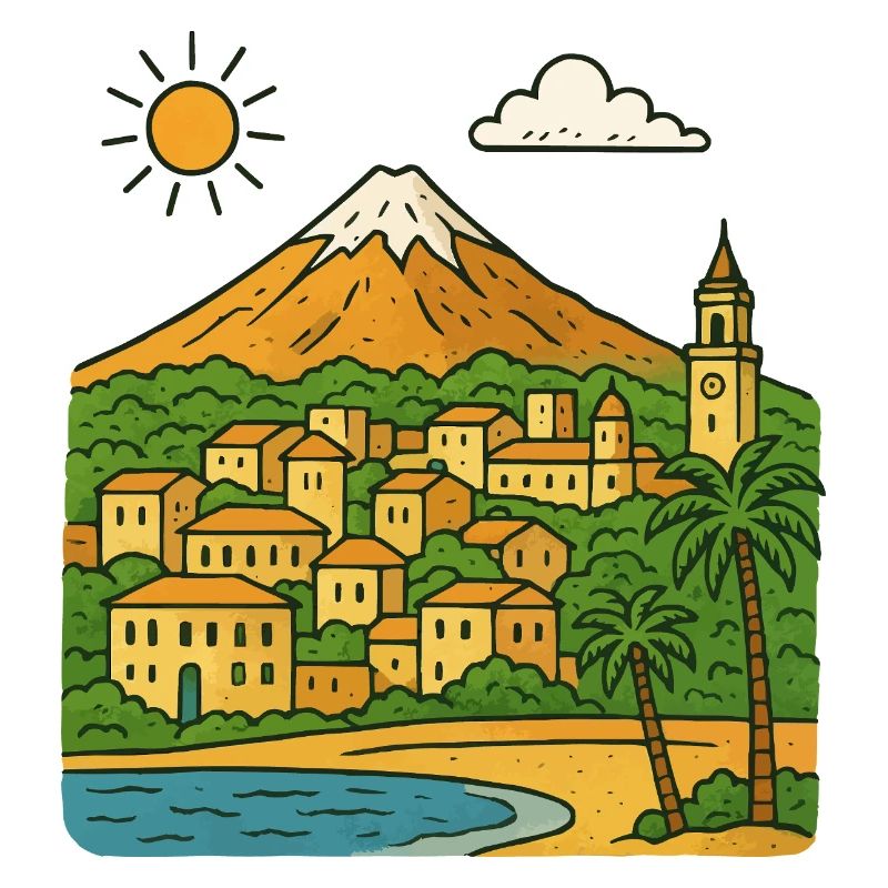 Farbige Stadtlandschaft von Teneriffa