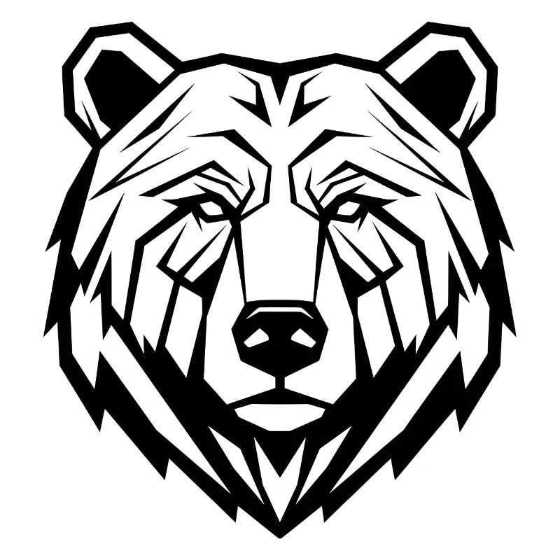 Geometrischer Bär Linienkunst