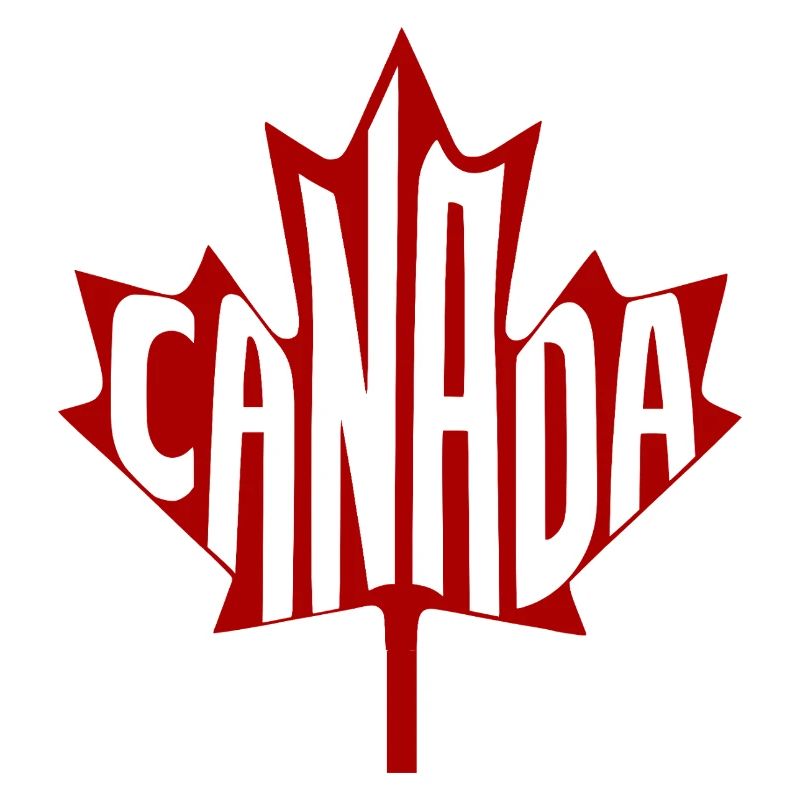 Red Canada Typography in Maple Leaf