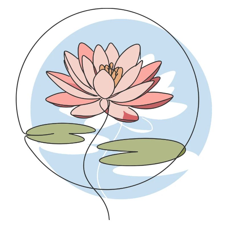 Seerose Line Art Illustration 