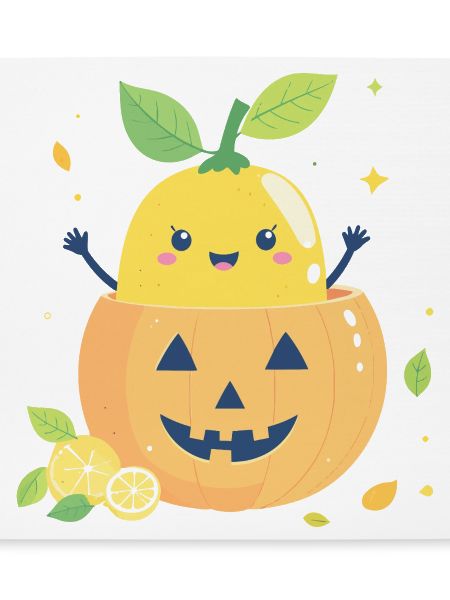 Zitrone im Halloween-Kürbis