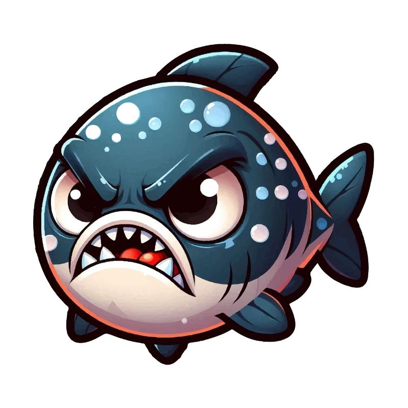 cute angry Piranha
