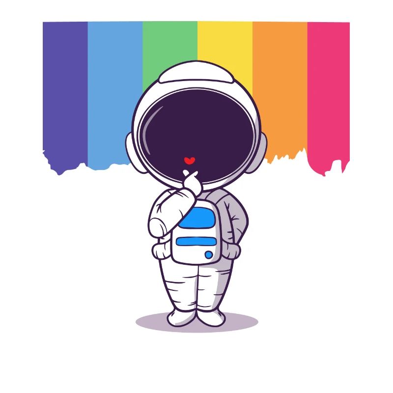 Astronaut Regenbogen Herz