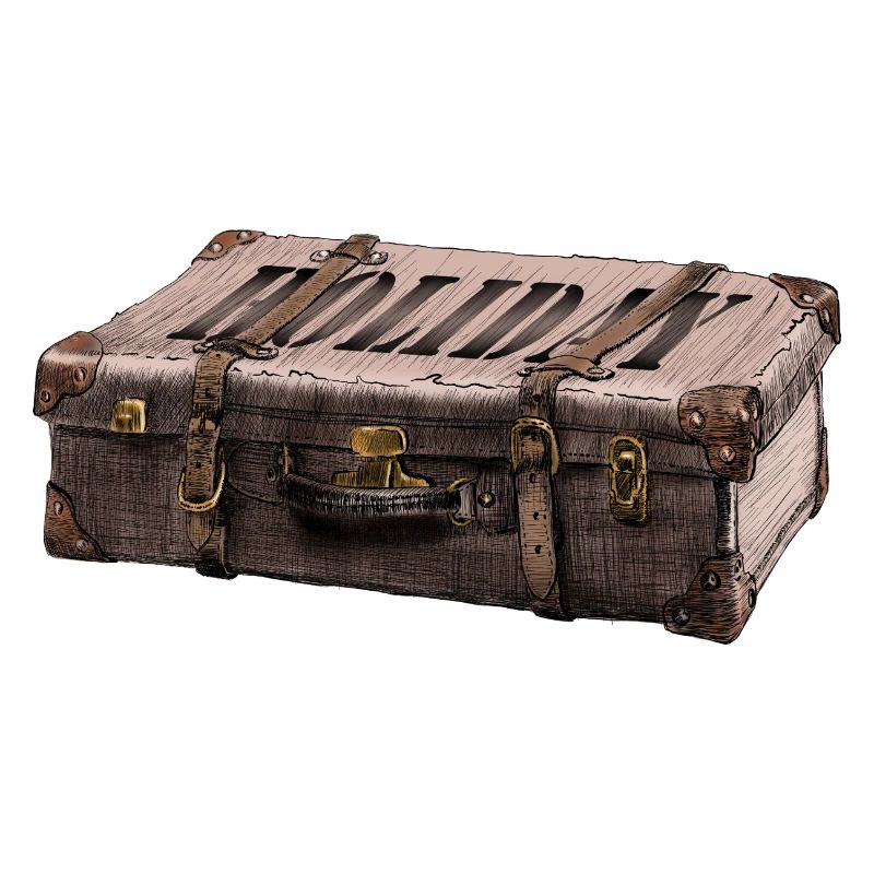 Adventure suitcase with explorer design