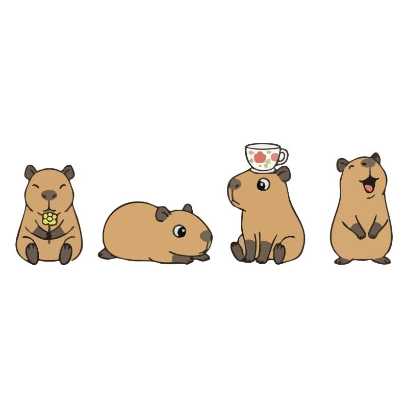 Capybara Tea Time Quartett