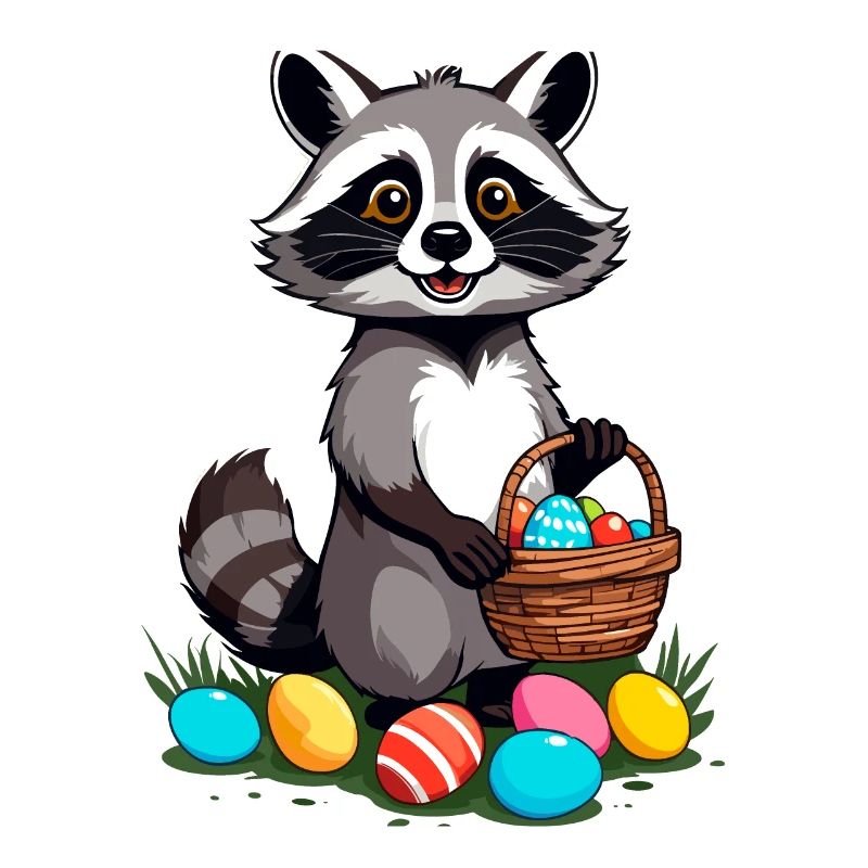 Funny Raccoon Costume Cute Easter Eggs