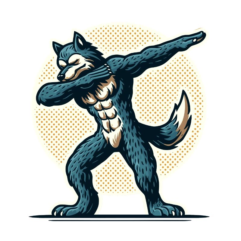 Dabbing Werewolf Funny Dabbing Design Full Moon
